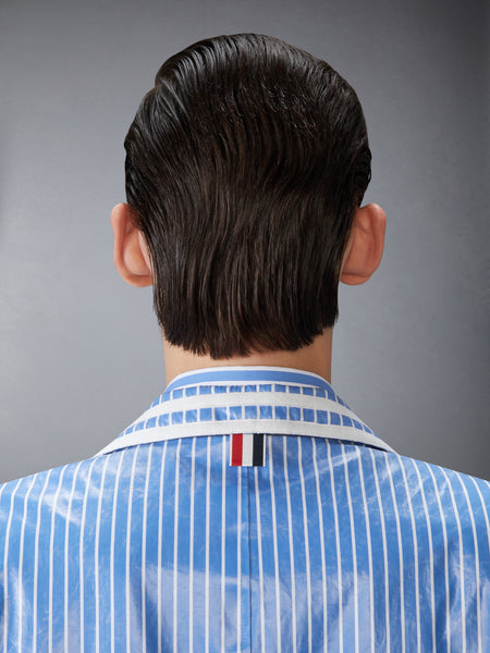 LAMINATED PINSTRIPE POPLIN UNSTRUCTURED SPORTSCOAT