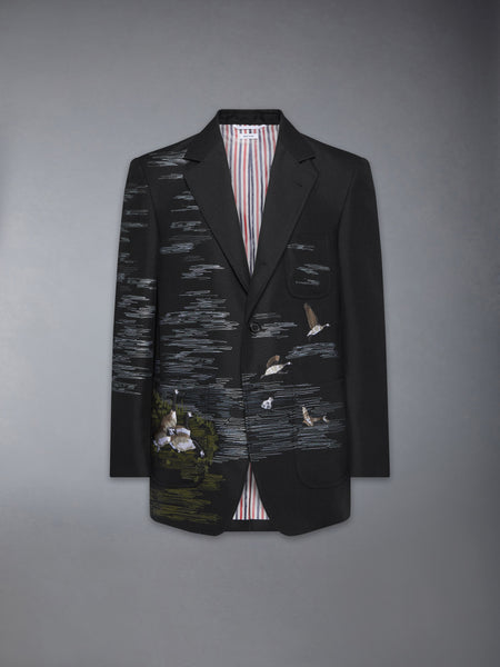 GOOSE SCENIC SATIN STITCH AND EMBROIDERY SPORTCOAT
