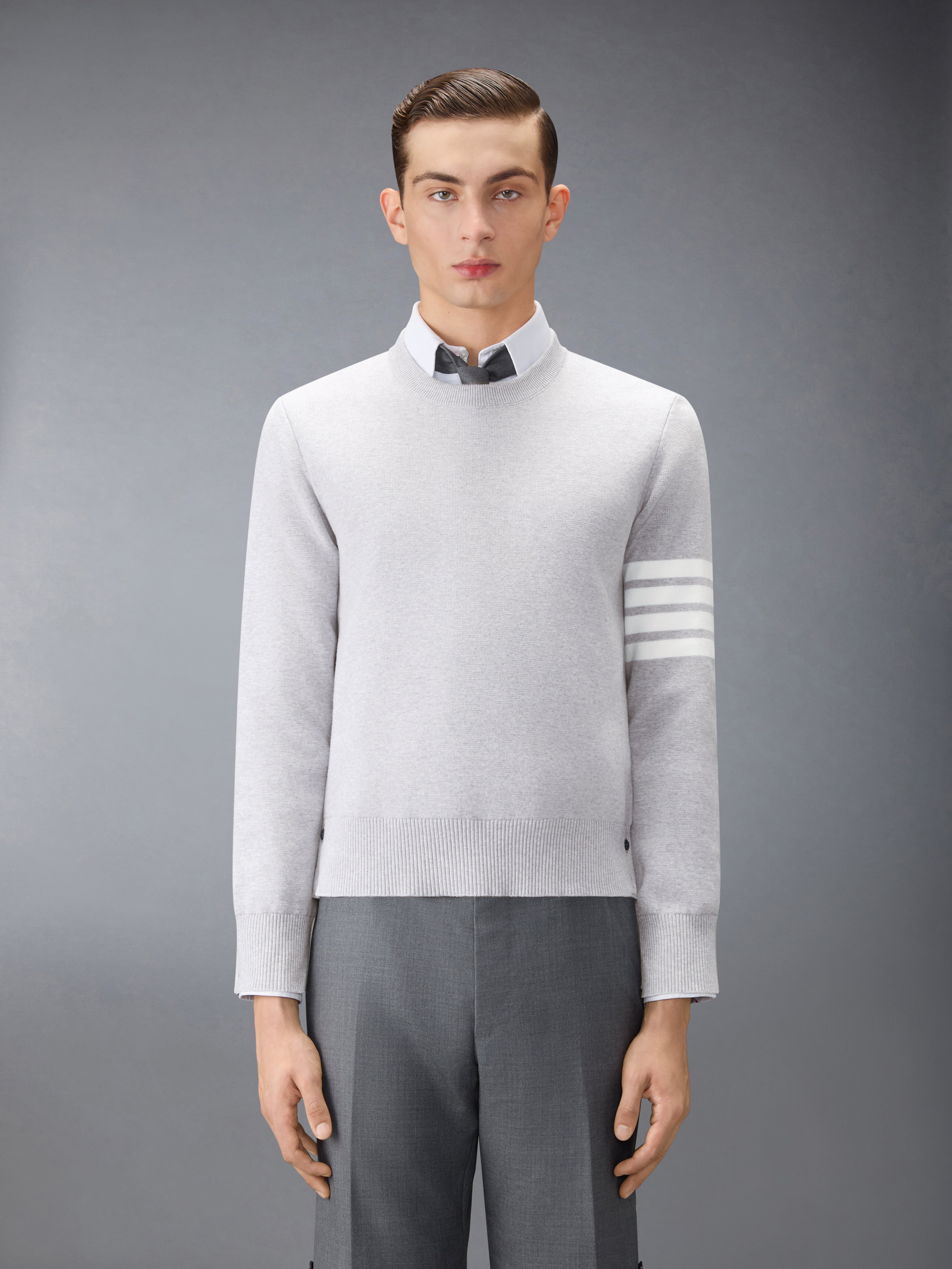Cotton Crepe 4-Bar Pullover | Thom Browne