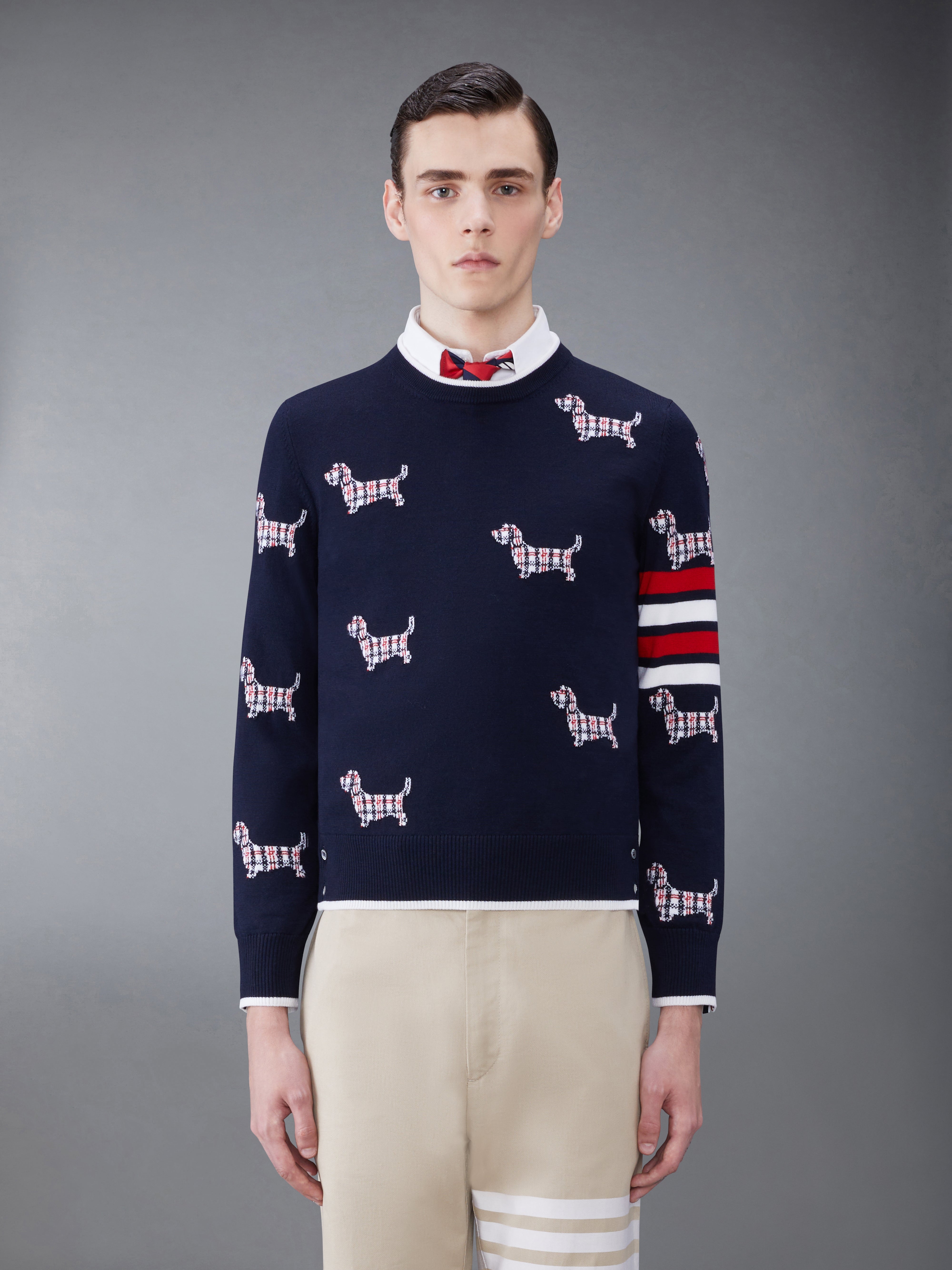 トムブラウン ウール 4 バー リラックス ヘクター プルオーバー | Thom Browne