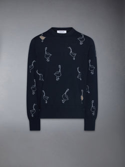 GEESE INTARSIA MERINO WOOL RELAXED FIT PULLOVER