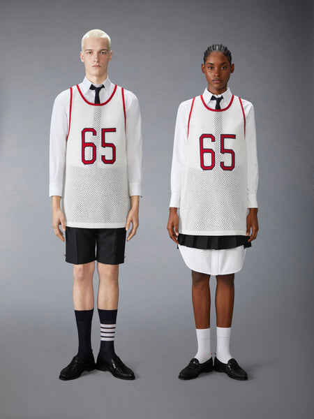 INTARSIA CASHMERE MESH BASKETBALL JERSEY