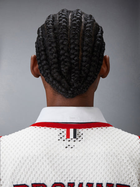 INTARSIA CASHMERE MESH BASKETBALL JERSEY