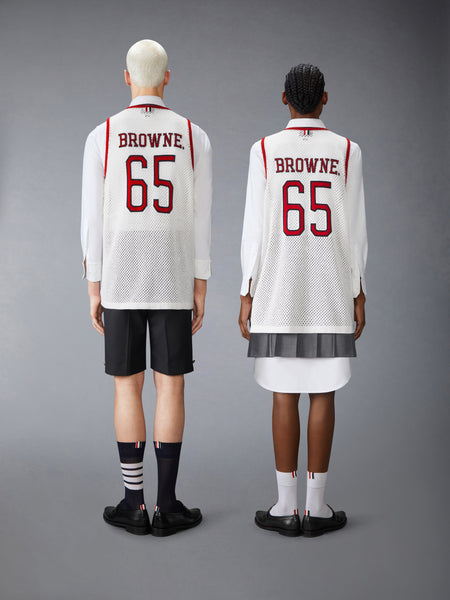 INTARSIA CASHMERE MESH BASKETBALL JERSEY