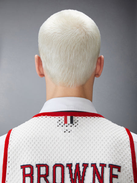 INTARSIA CASHMERE MESH BASKETBALL JERSEY