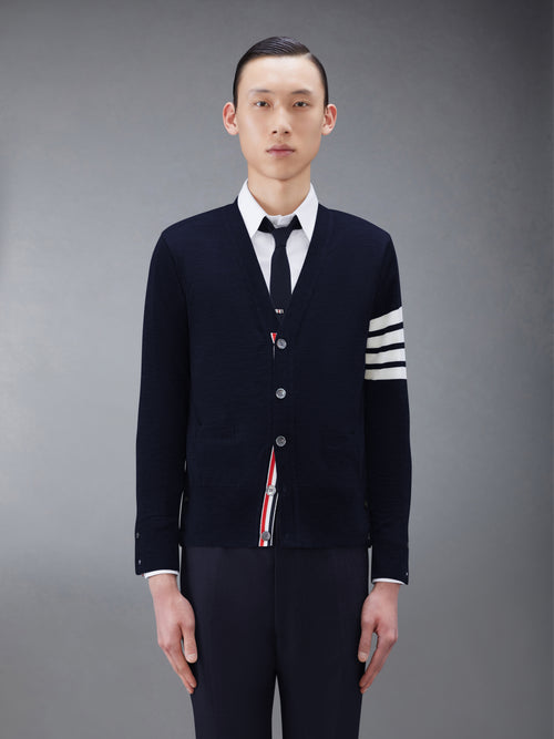 Wool Classic V Neck Cardigan | Thom Browne