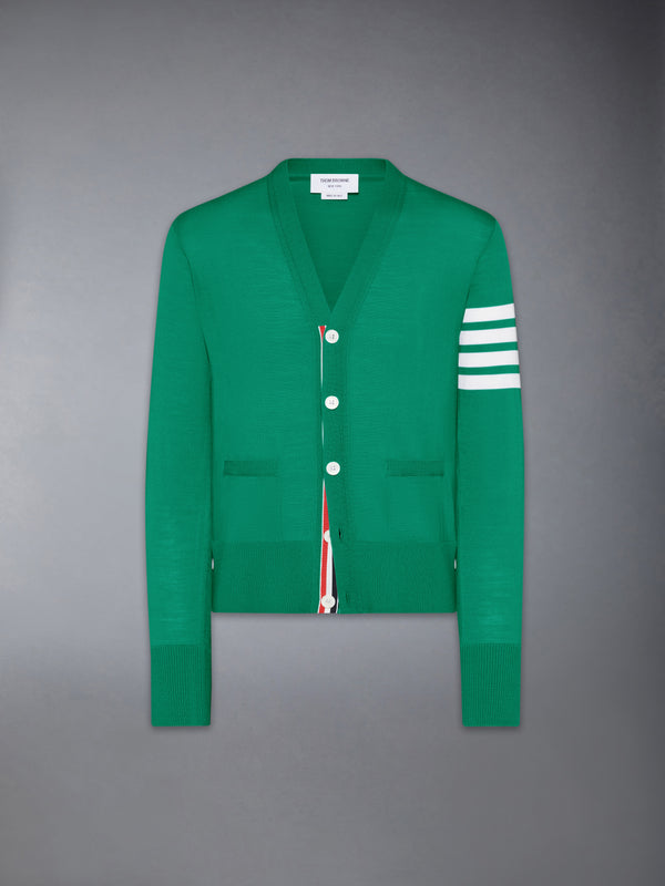 MERINO WOOL 4-BAR CLASSIC V-NECK CARDIGAN - featured image
