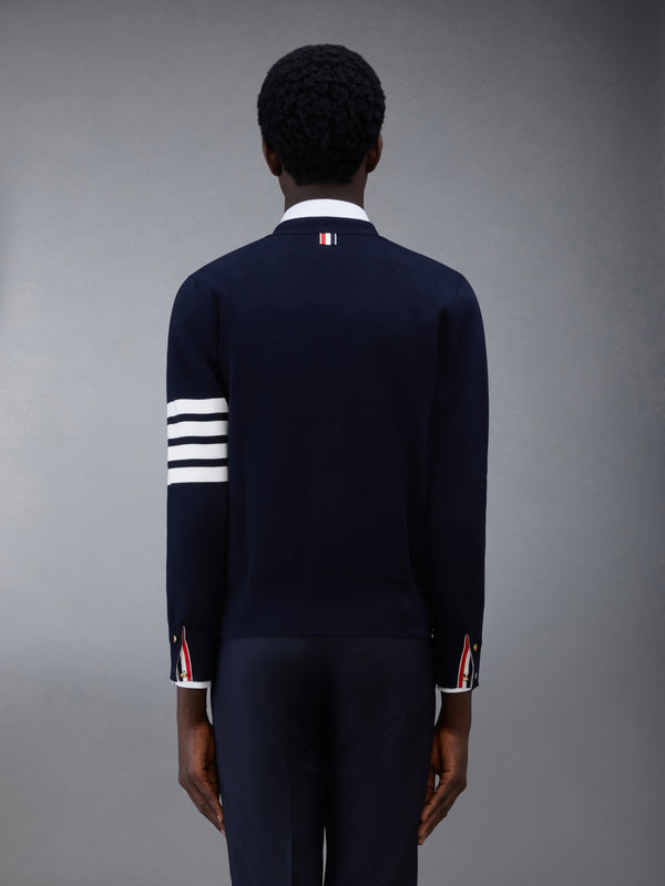 COTTON CREPE 4-BAR MILANO STITCH CARDIGAN - image 2