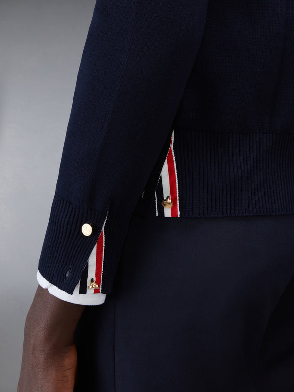 COTTON CREPE 4-BAR MILANO STITCH CARDIGAN - image 5