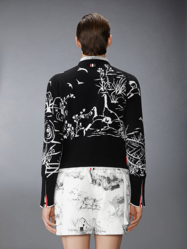 SCENIC JERSEY INTARSIA CASHMERE V NECK CARDIGAN - image 2