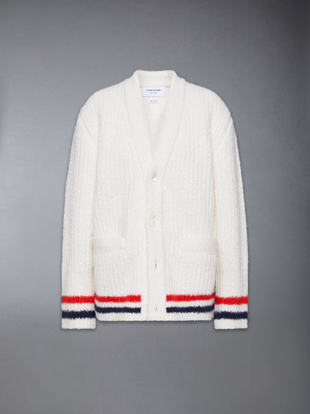 MERINO WOOL CHUNKY STITCH V NECK CARDIGAN