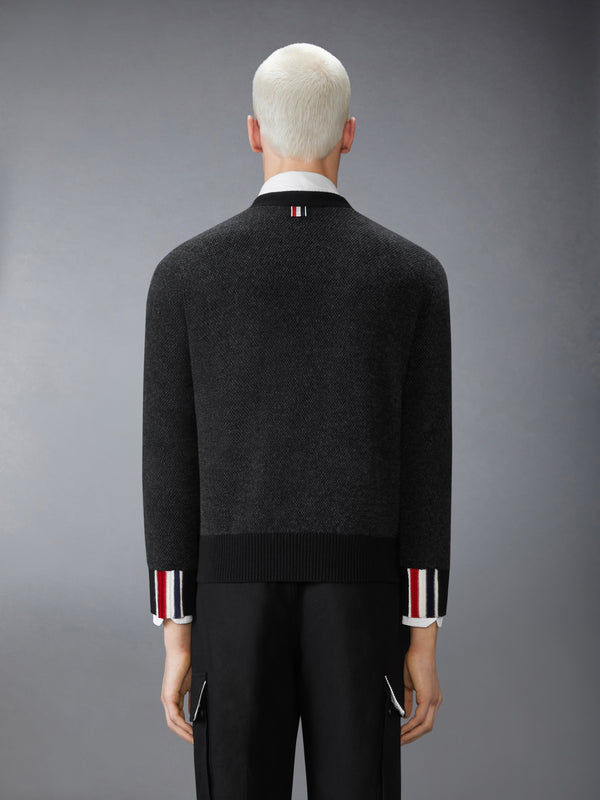MERINO WOOL INTARSIA V NECK CARDIGAN - image 2