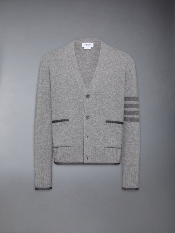MILANO STITCH MERINO WOOL 4-BAR V NECK CARDIGAN - featured image