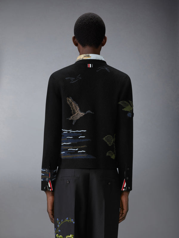 SCENIC INTARSIA FINE MERINO WOOL V NECK CARDIGAN - image 2