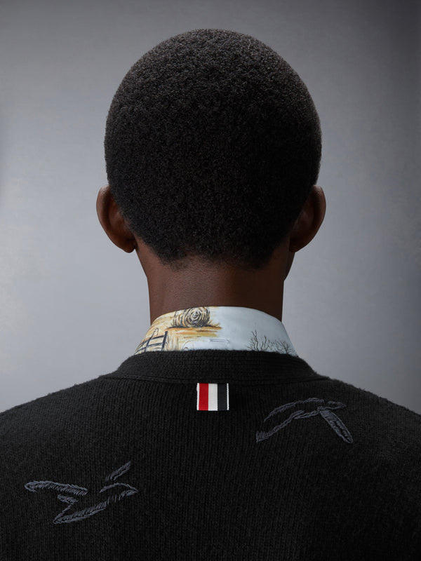SCENIC INTARSIA FINE MERINO WOOL V NECK CARDIGAN - image 5