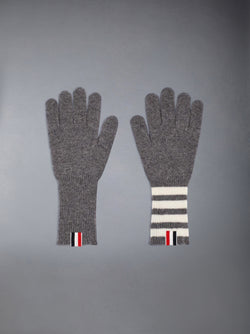 CASHMERE RIBBED 4-BAR GLOVES