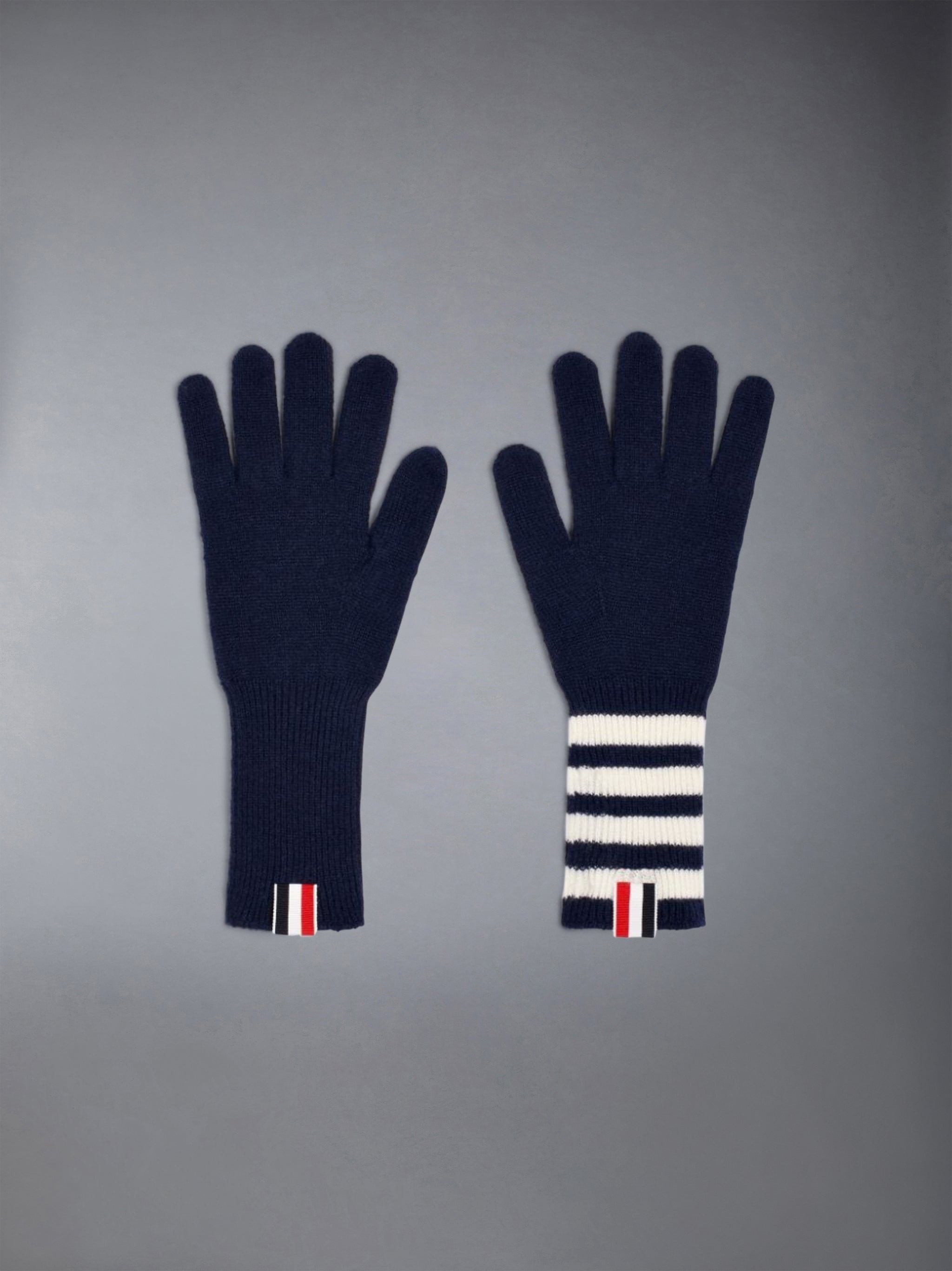 Cashmere Ribbed 4-Bar Gloves Thom Browne