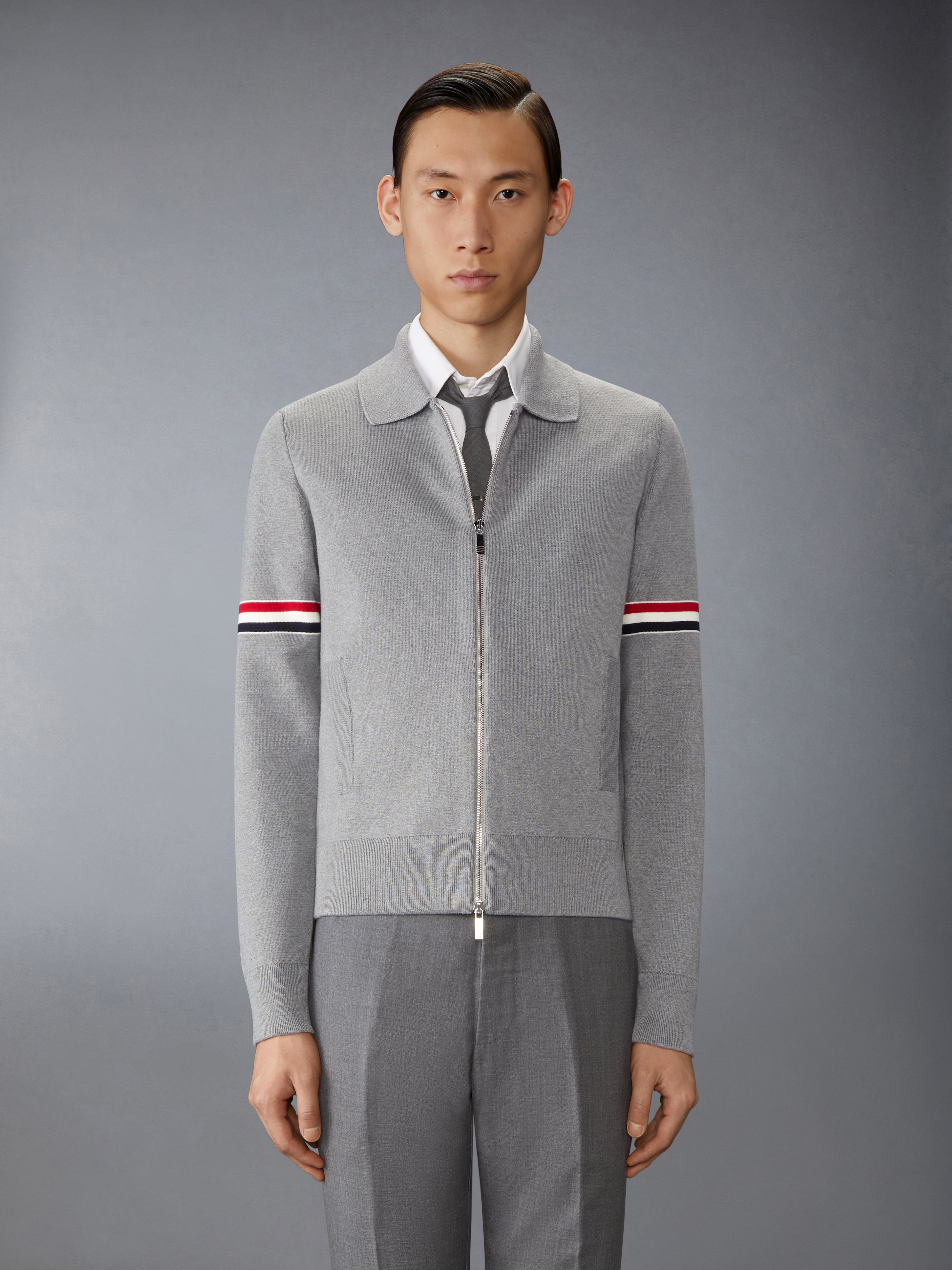 cotton milano stitch armband bomber jacket | Thom Browne
