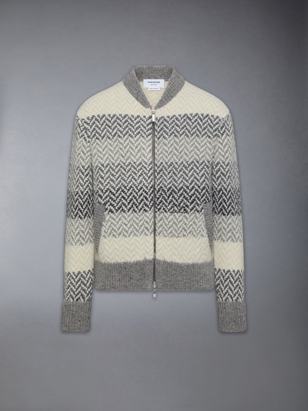 DONEGAL AND CUSHENDALE HERRINGBONE JACQUARD BOMBER JACKET - featured image