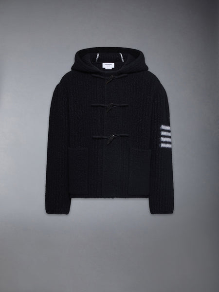 INTARSIA 4-BAR BOILED MERINO WOOL ZIP UP SHIRT