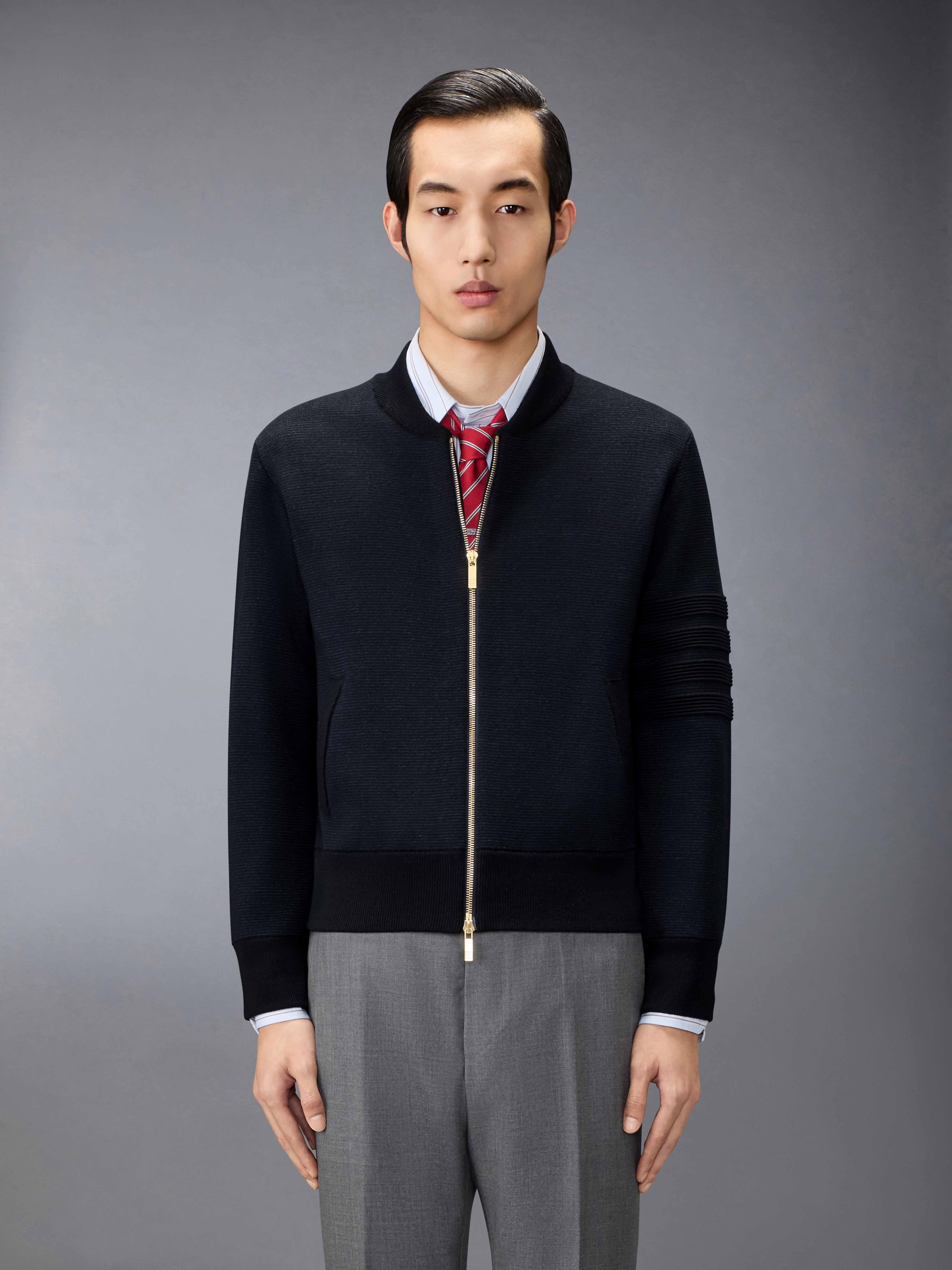 Ottoman Milano Stitch 4-Bar Bomber Jacket | Thom Browne