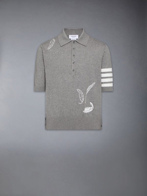 FEATHER INTARSIA 4-BAR POLO - featured image