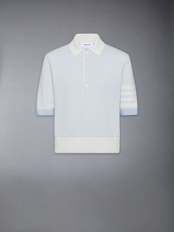 TEXTURED STRIPE STITCH 4-BAR RELAXED FIT POLO - featured image