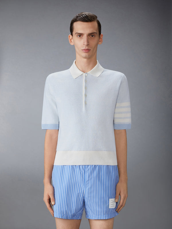 TEXTURED STRIPE STITCH 4-BAR RELAXED FIT POLO - image 1
