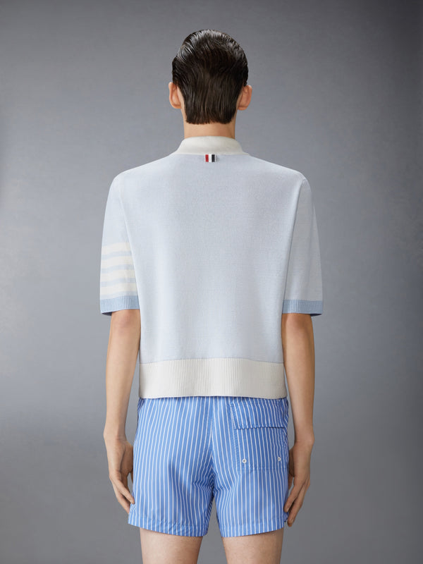 TEXTURED STRIPE STITCH 4-BAR RELAXED FIT POLO - image 2