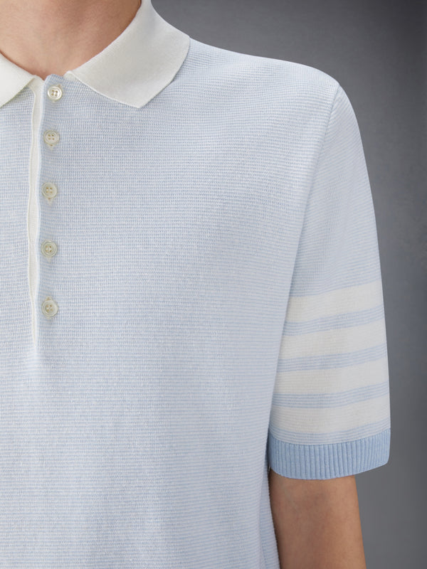 TEXTURED STRIPE STITCH 4-BAR RELAXED FIT POLO - image 5