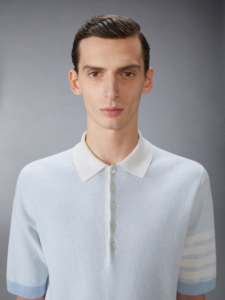 TEXTURED STRIPE STITCH 4-BAR RELAXED FIT POLO