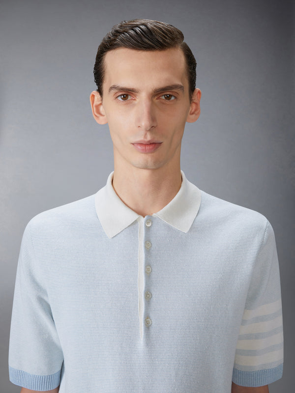 TEXTURED STRIPE STITCH 4-BAR RELAXED FIT POLO - image 6