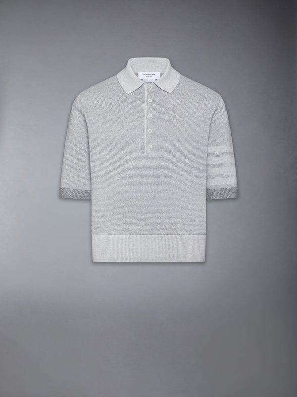 TEXTURED STRIPE STITCH 4-BAR RELAXED FIT POLO - featured image