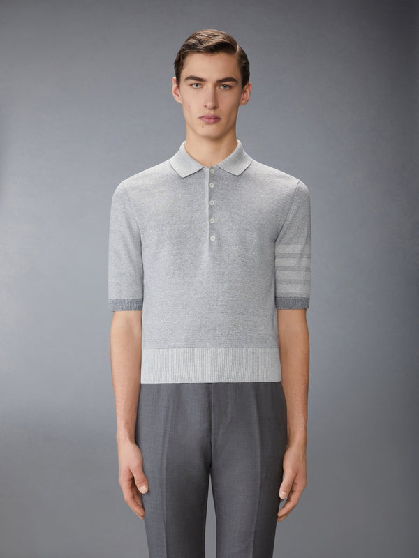 TEXTURED STRIPE STITCH 4-BAR RELAXED FIT POLO - image 1