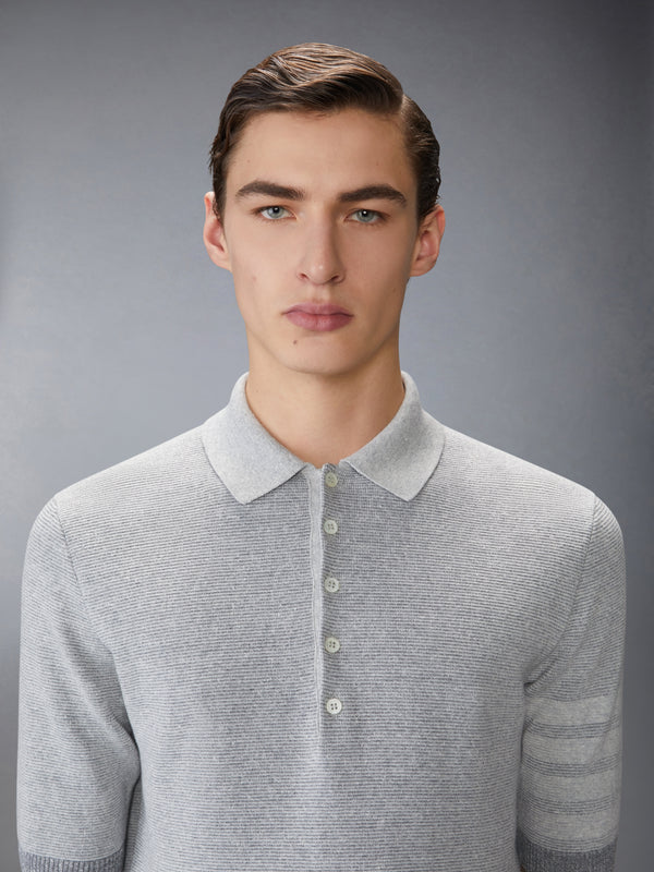 TEXTURED STRIPE STITCH 4-BAR RELAXED FIT POLO - image 5