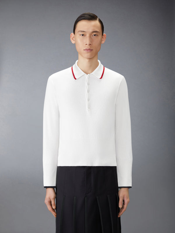 BROWNE 65 JERSEY INTARSIA CASHMERE LONG SLEEVE POLO - image 1