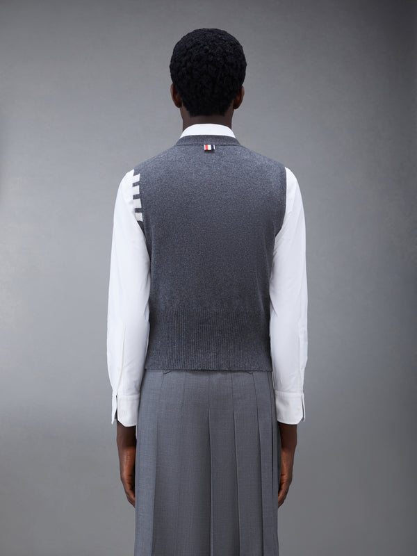 CLASSIC CASHMERE 4-BAR V-NECK CARDIGAN VEST - image 2