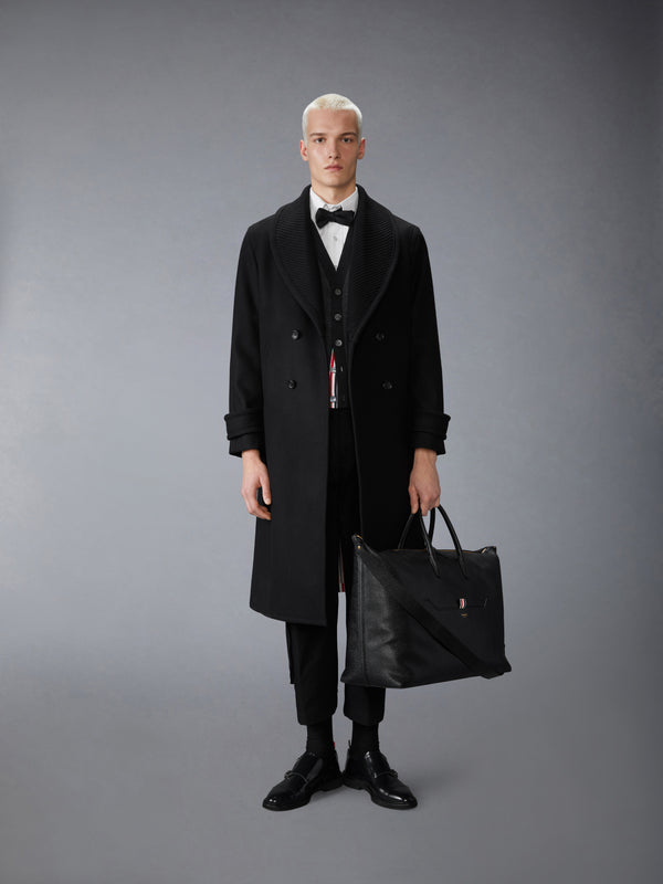 KNIT SHAWL COLLAR MELTON OVERCOAT - image 3