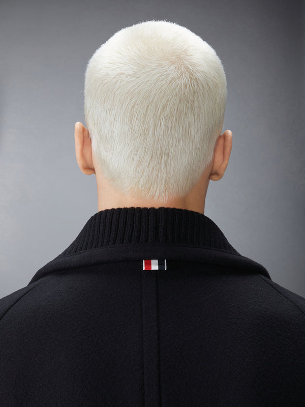 KNIT SHAWL COLLAR MELTON OVERCOAT - image 6