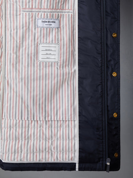 MATTE NYLON DOWN FILL QUILTED 4-BAR COAT