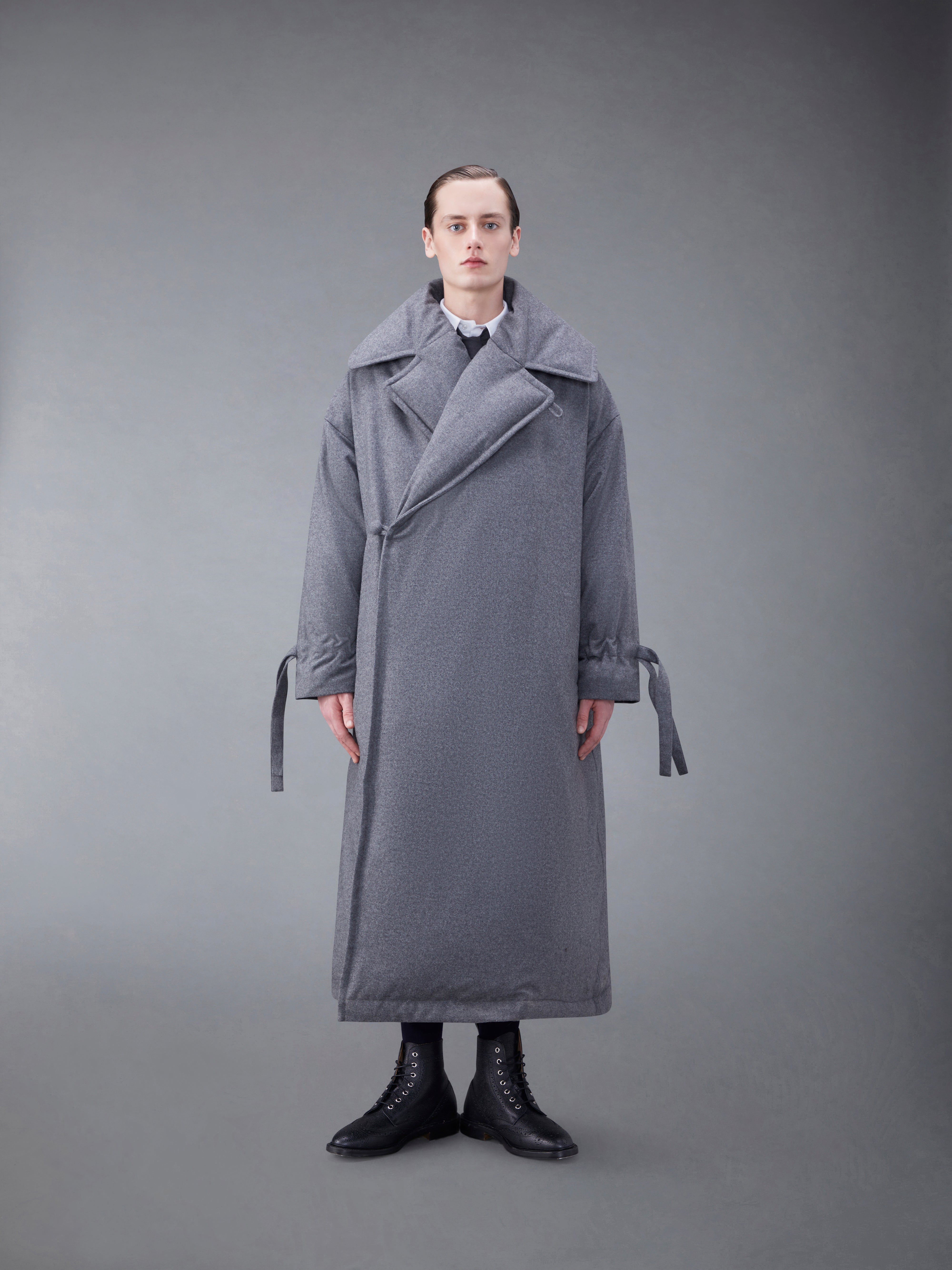 Downfilled Flannel Oversized Coat | Thom Browne