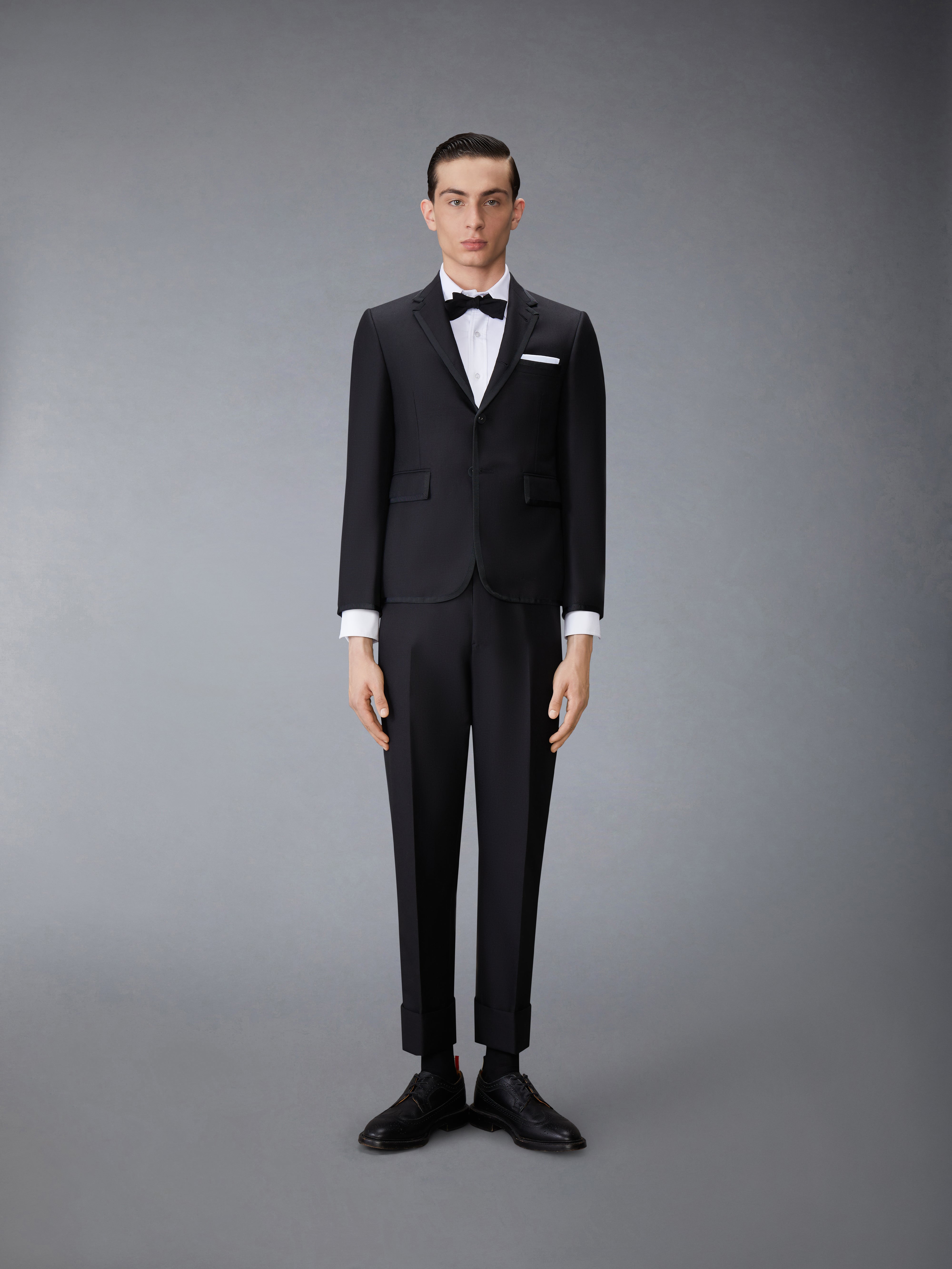 Mohair Tipping Classic Tuxedo And Bow Tie Black / 1 Mohair Tipping Classic Tuxedo And Bow Tie Black / 1