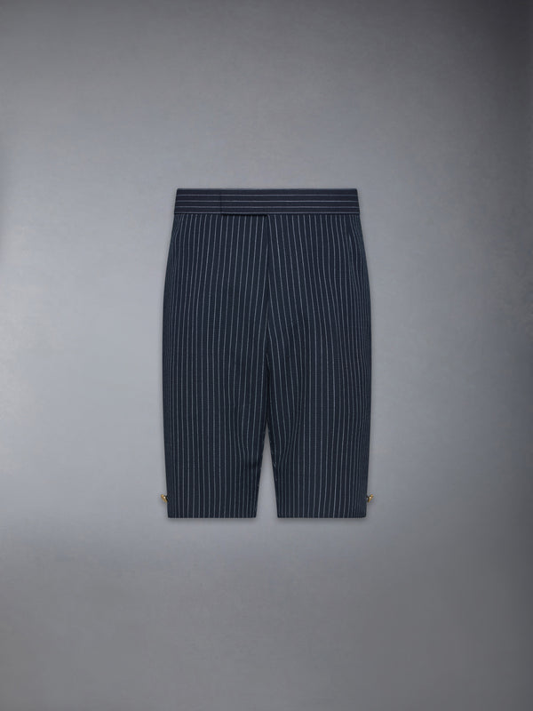 PINSTRIPE HIGH TWIST WOOL SHORTS - featured image