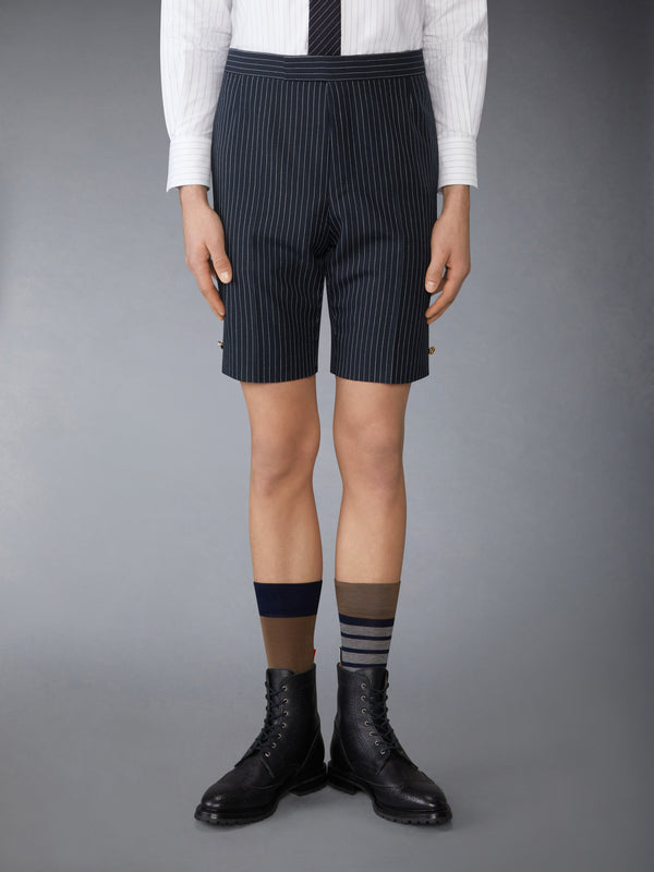 PINSTRIPE HIGH TWIST WOOL SHORTS - image 1