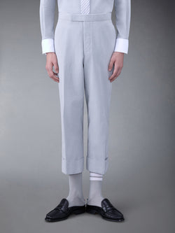 SEERSUCKER LOW RISE BACKSTRAP TROUSER