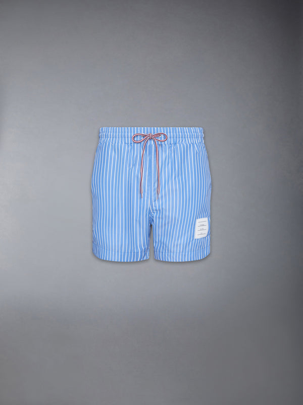 PINSTRIPE PRINTED TECH SWIM SHORTS - featured image
