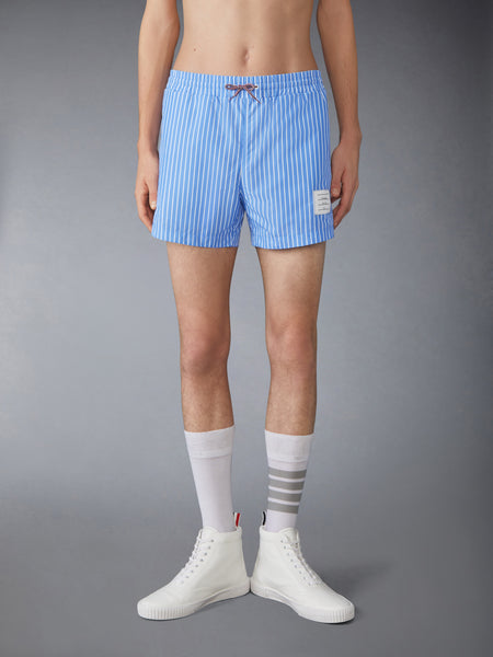 PINSTRIPE PRINTED TECH SWIM SHORTS