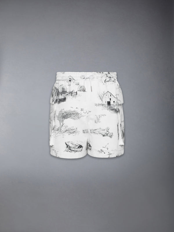 SCENIC TOILE COTTON CANVAS CARGO RUGBY SHORTS - featured image