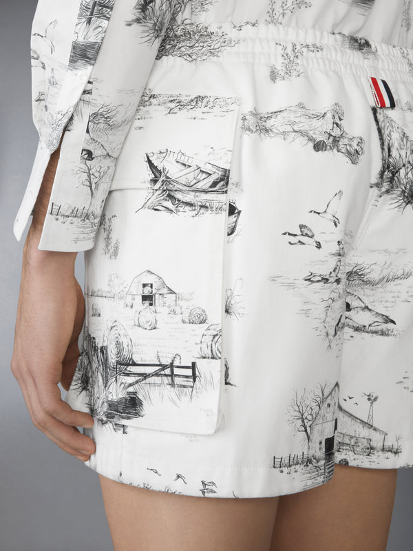 SCENIC TOILE COTTON CANVAS CARGO RUGBY SHORTS - image 5