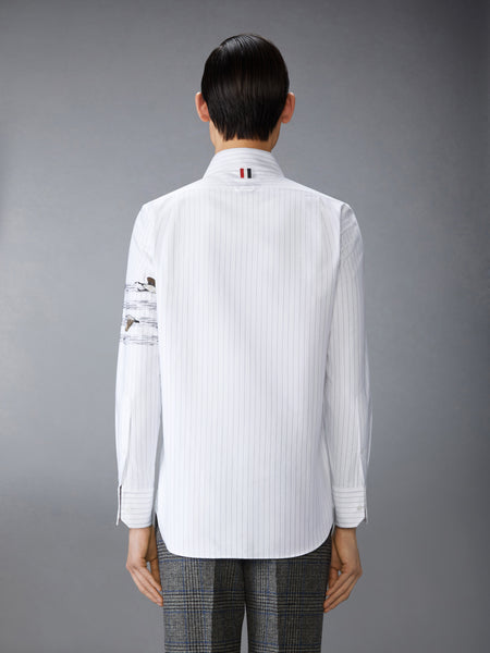 GEESE 4-BAR PINSTRIPE OXFORD SHIRT